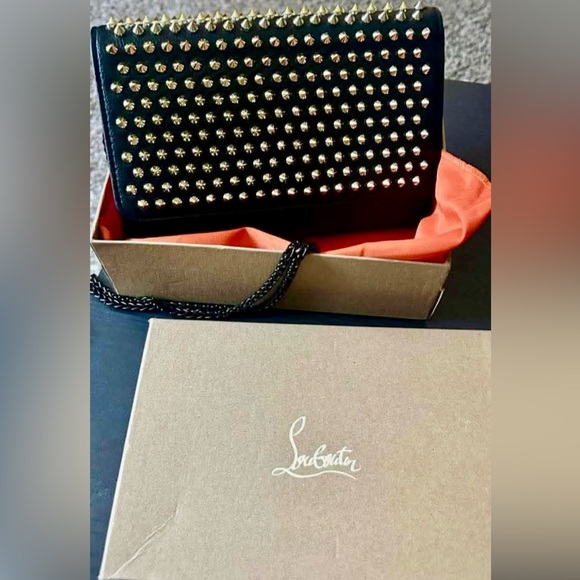 Christian Louboutin Like Studded Clutch/Crossbody With Red...